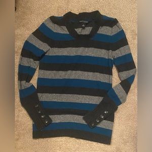 Banana Republic blue and gray striped sweater